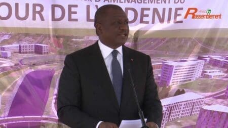 Aménagement du carrefour de l’Indénié, Hier, Hamed Bakayoko lança le début des travaux travaux amenagement carefour indenie