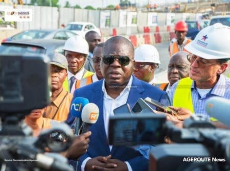 Visite du Ministre de l’Equipement et de l’Entretien Routier sur les échangeurs de Akwaba et de Koumassi : Les chantiers avancent à grands pas !