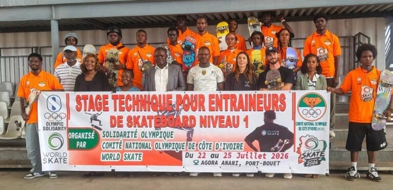 SKATEBOARD : LA CÔTE D’IVOIRE ACCÉLÈRE LA PROFESSIONNALISATION DE LA DISCIPLINE AVEC UNE FORMATION INTERNATIONALE D’ENTRAÎNEURS